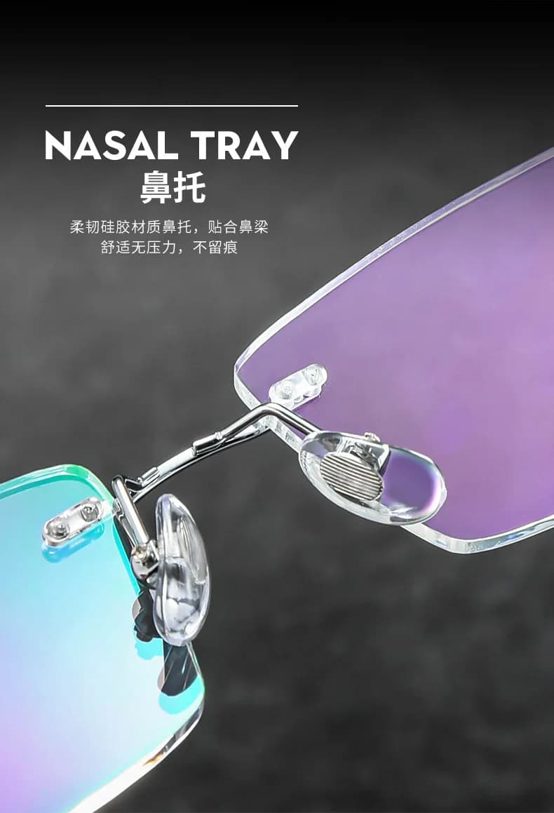 Monture de lunettes sans monture en titane pur ultra-léger pour hommes, anti-lumière bleue, montures