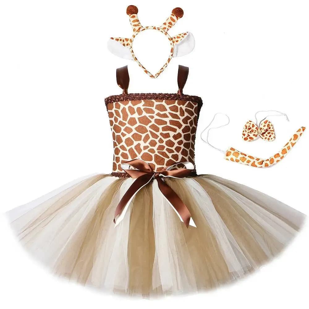 Robe mignonne de girafe pour fille, ensemble de Costume de Performance d'animal de dessin animé pour