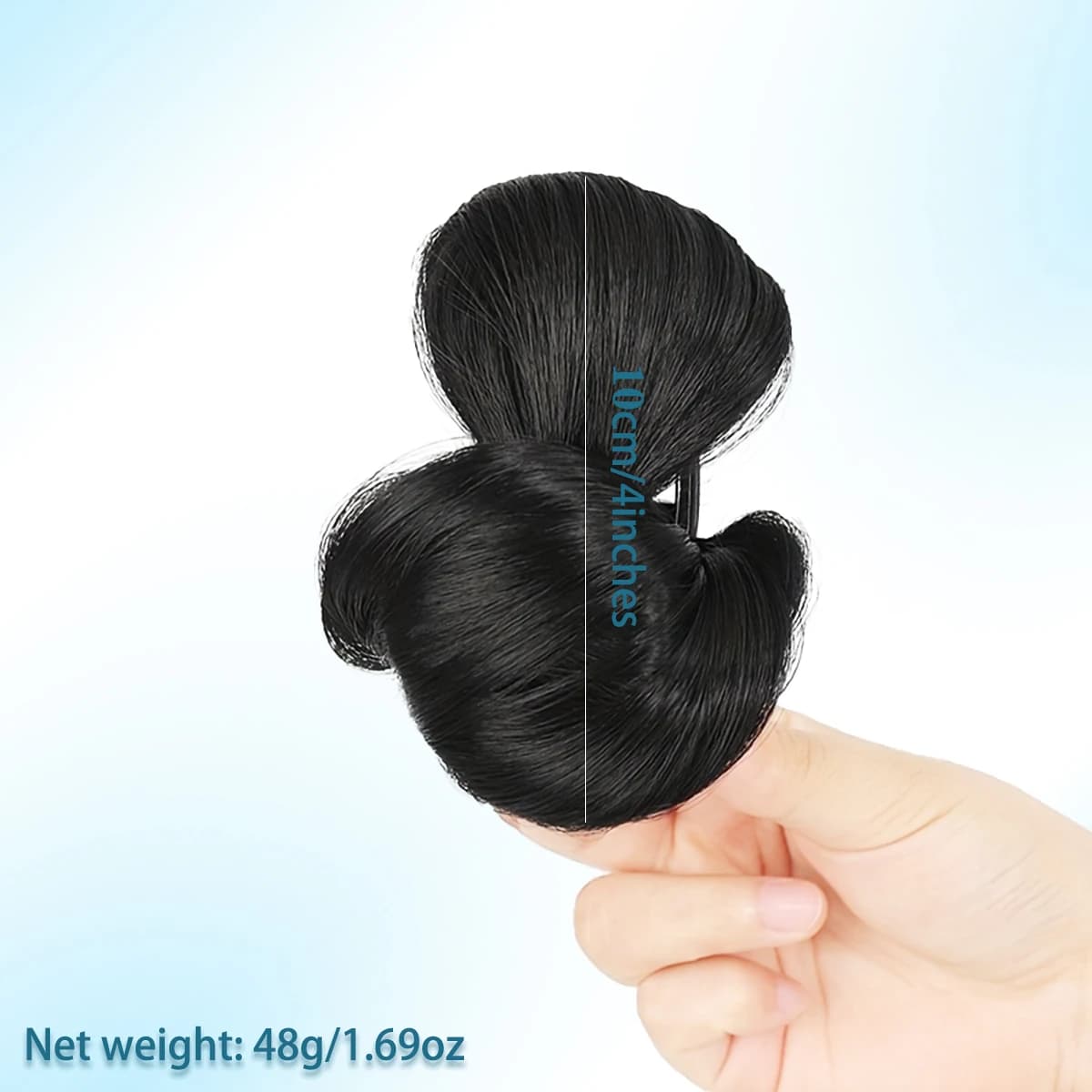 Perruque synthétique à tête sphérique basse de 4 pouces, une perruque chignon à clipser qui se conne