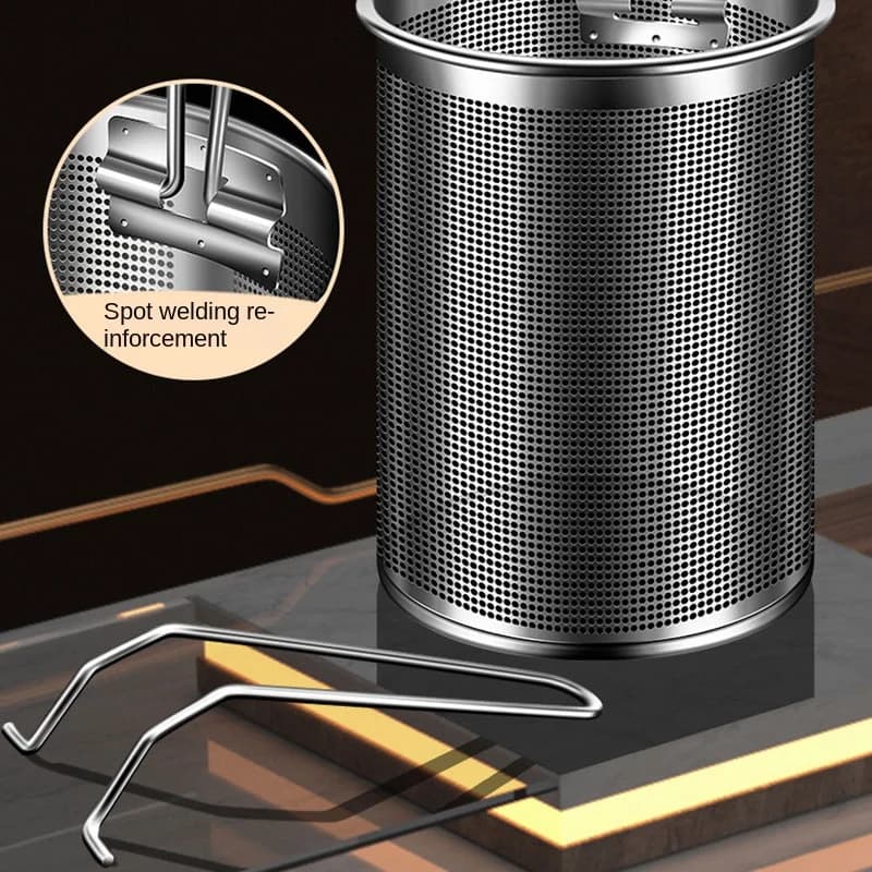 Pot de friteuse épais avec panier et couvercle, grande friteuse en acier inoxydable, passoire à pâte