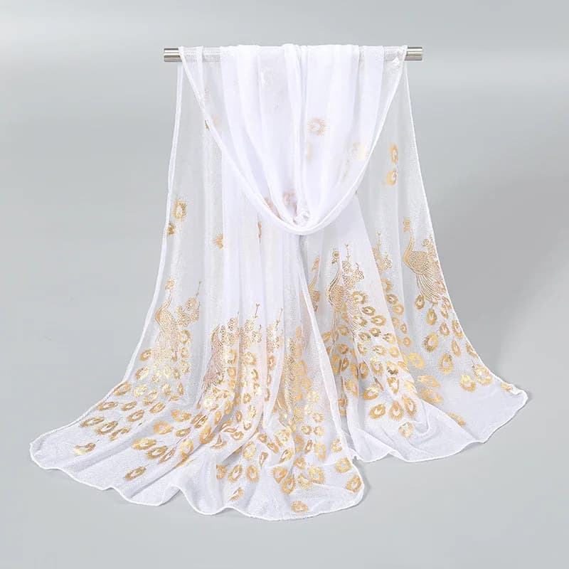 Femmes paillettes mince silencieux couleur unie élégant Hijab écharpe en mousseline de soie longues 