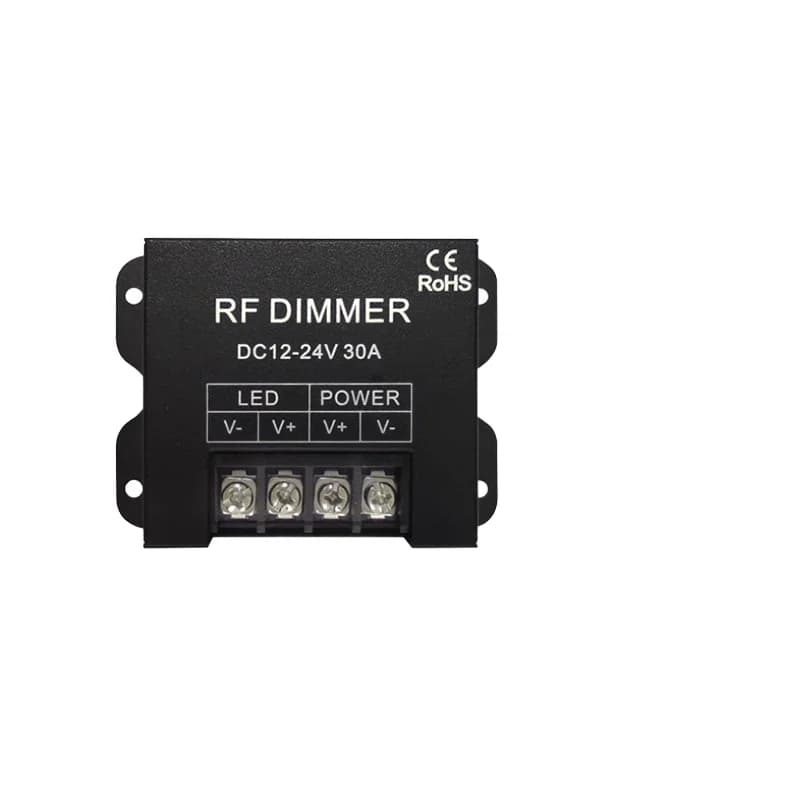 Contrôleur de variateur LED 30A 12-24V avec télécommande sans fil RF à 3 touches, gradation continue