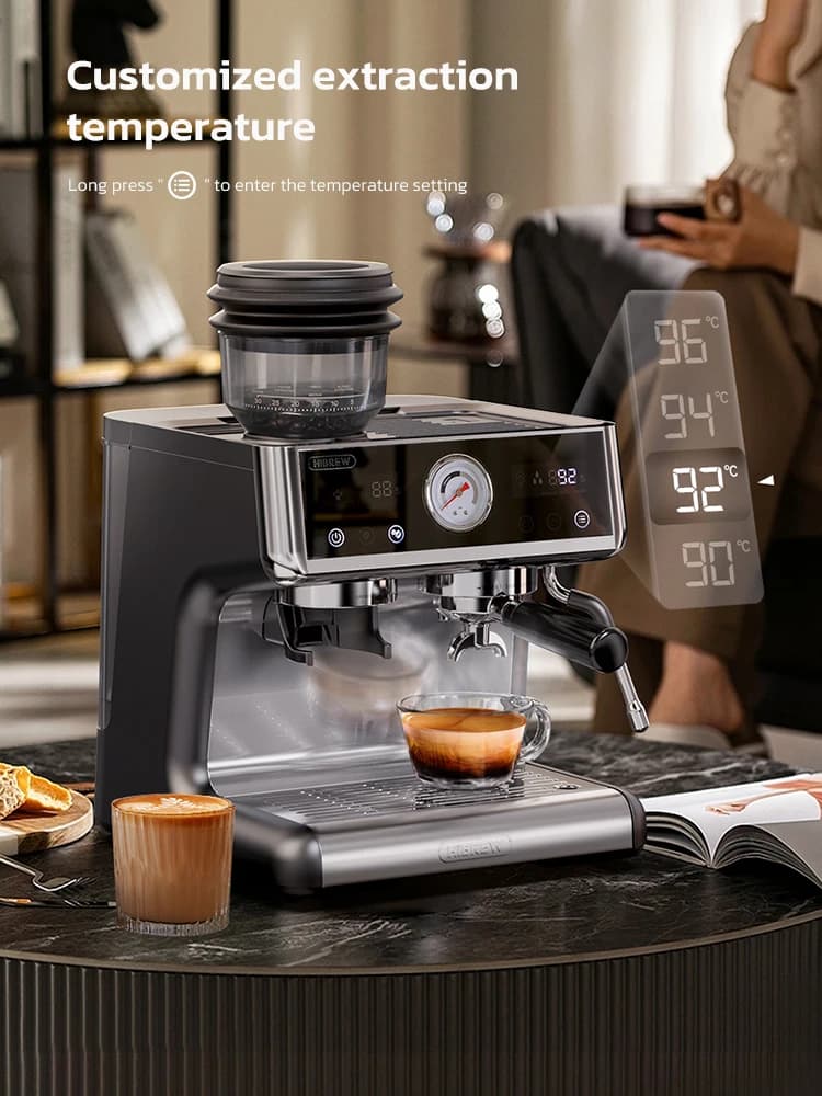 Hiinvasif W Tourists Bomicrophone System, Barista Pro, 20Bar, Bean to Espresso Cafetera, Machine à c