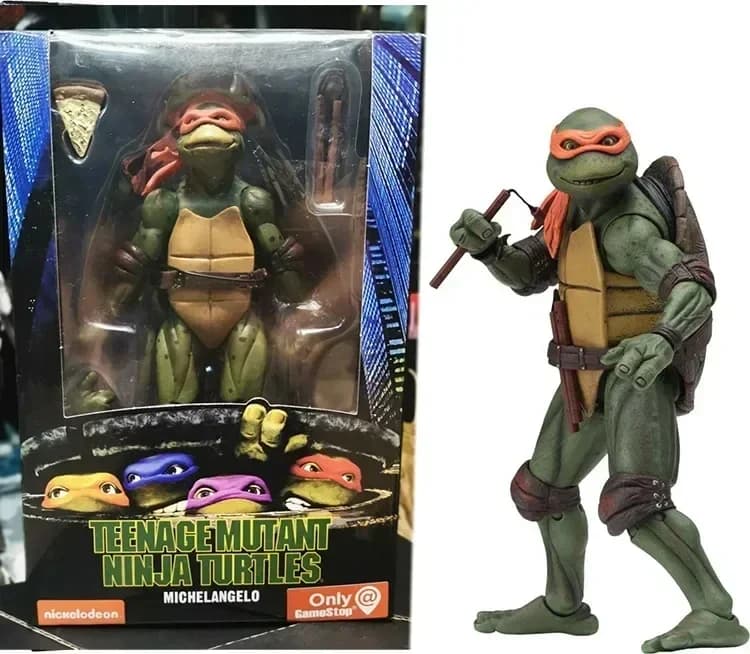 Figurine d'anime de tortue ninja, statuette en PVC, version film a 1990, édition limitée, modèle d'a