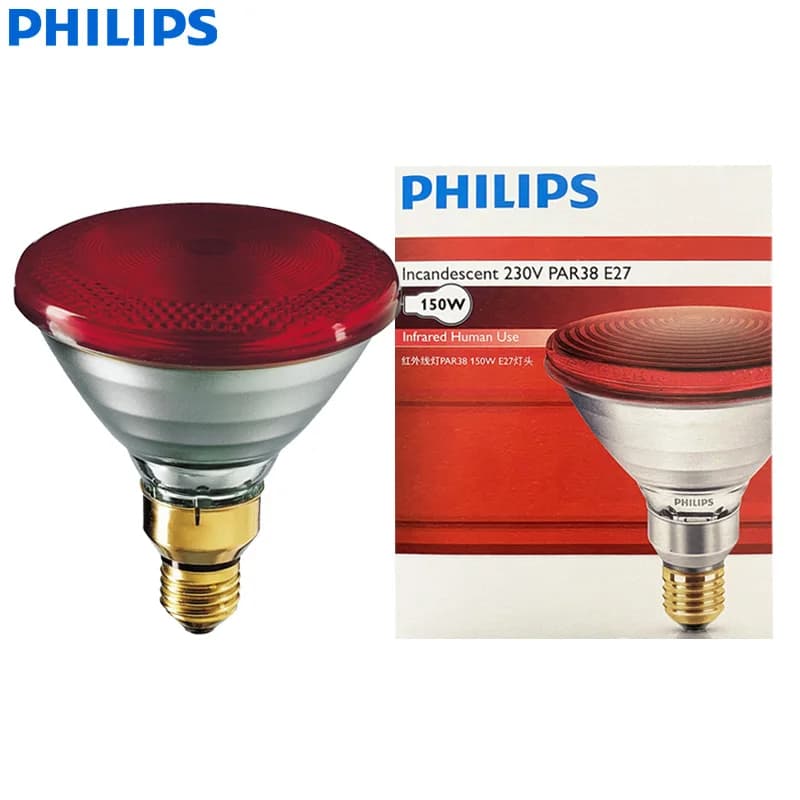 Philips lampe infrarouge PAR38 150W E27 utilisation humaine lumière incandescente à chaleur rouge IR