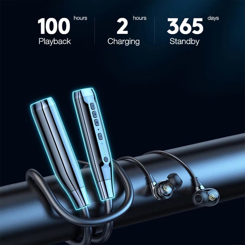 Casque sans fil tour de cou Bluetooth écouteur 100 heures longue batterie avec microphone Auriculare