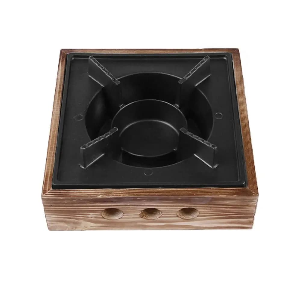Grilles de cuisine commerciales en bois, poêle carré Portable solide, four de cuisson multifonctionn