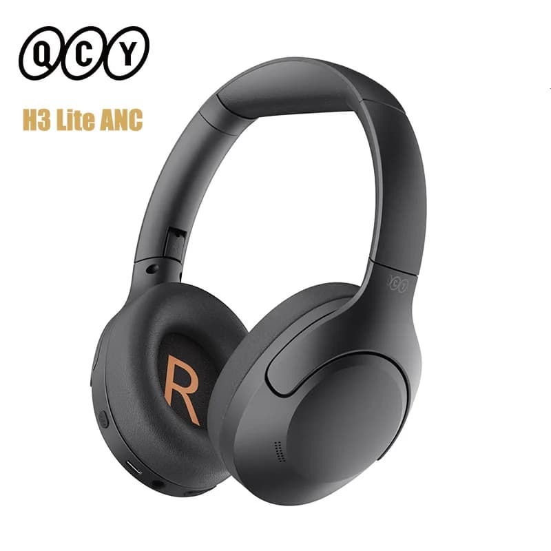 QCY-Casque sans fil H3 Lite ANC, Bluetooth 5.3, suppression active du bruit, casque sur l'oreille, p