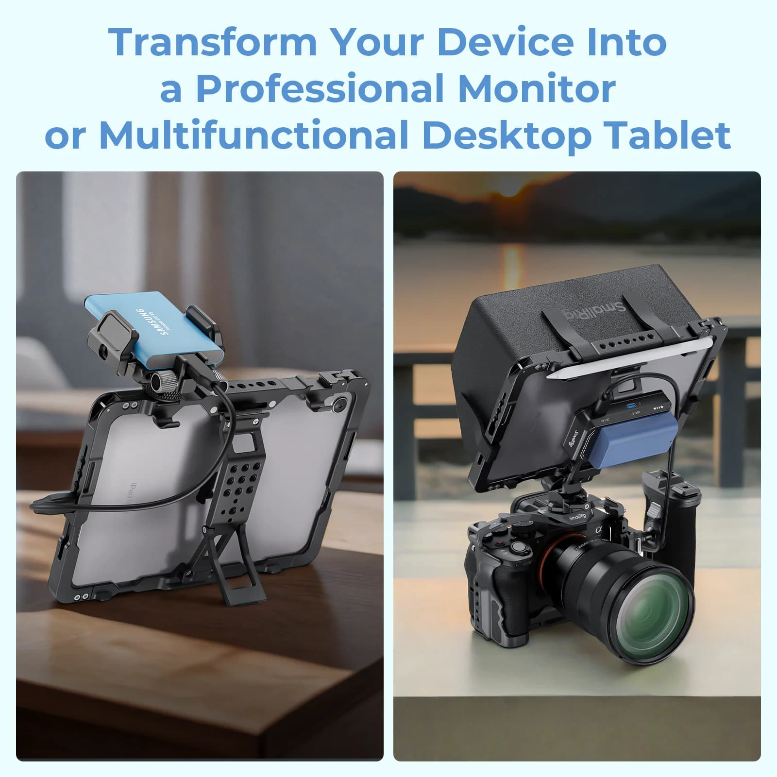 SmallRig-Pare-soleil Velcro pour iPad Mini 6 / A17 Pro, avec poignées amovibles, compatible avec Qui