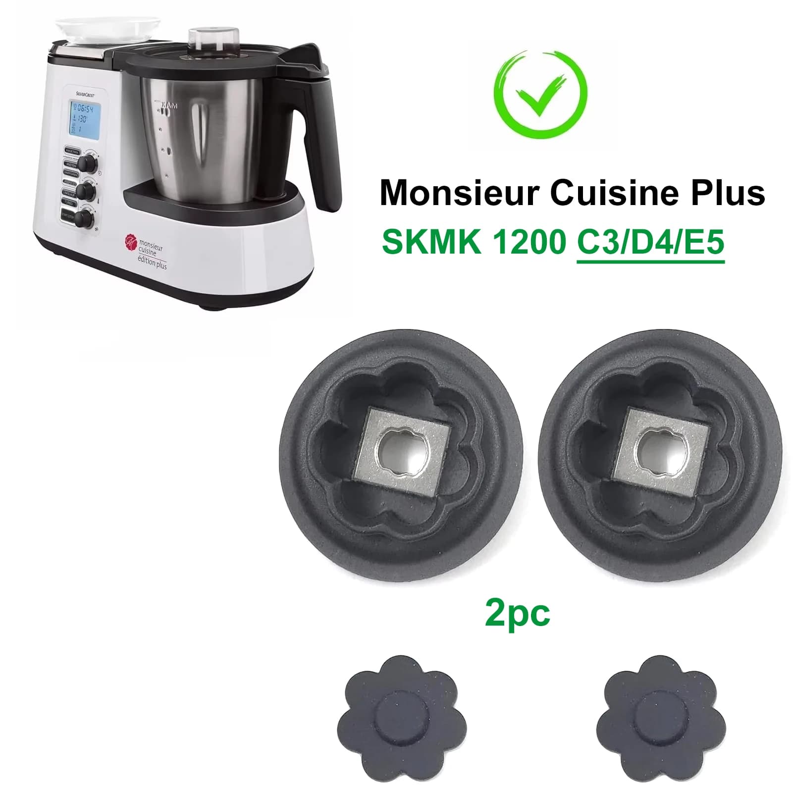 2X Accouplement d'arbre de guidage pour Monsieur Cuisine Plus SKMK 1200 C3/D4/E5