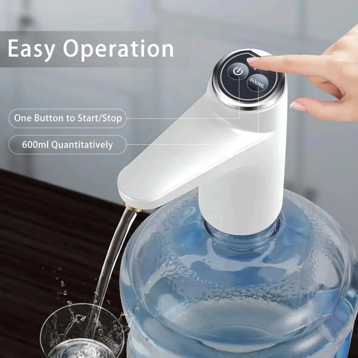 Presse à eau automatique, pompe à eau électrique en baril domestique, pompe à eau minérale Rechargea