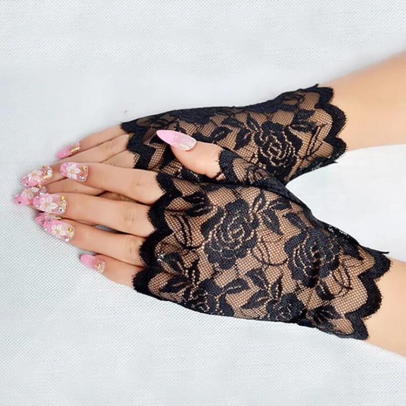 Gants de mariée Sexy en dentelle sans doigts pour femmes, gants habillés de fête, gants de protectio