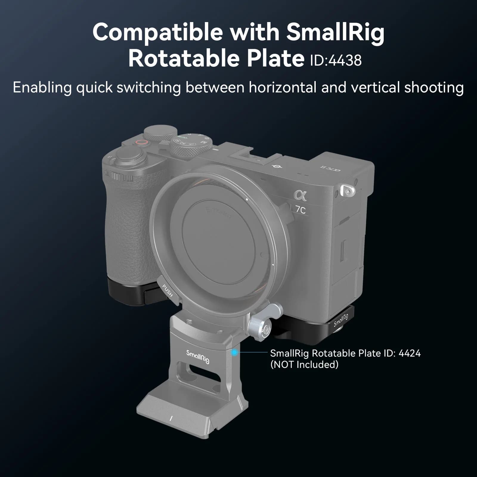 Plaque de montage inférieure SmallRig pour Sony Alpha 7C II / Alpha 7CR Arca-Swiss, plaque à dégagem