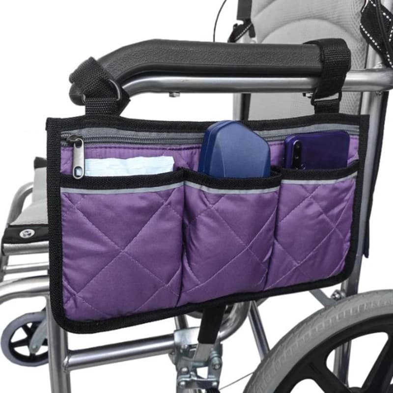 Sac de rangement latéral pour accoudoir de fauteuil roulant, poche Portable adaptée à la plupart des
