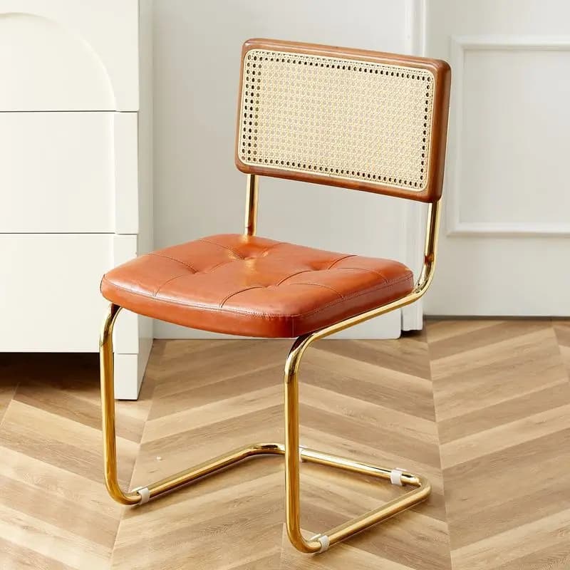 Chaises de salle à manger modernes du milieu du siècle avec cadre en métal, chaise de loisirs de plu