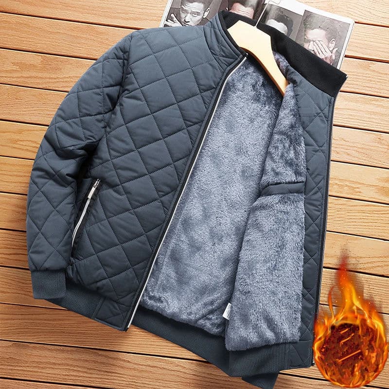 Veste bombardier pour hommes, motif diamant, doublure polaire, décontractée, vêtements à la mode, to