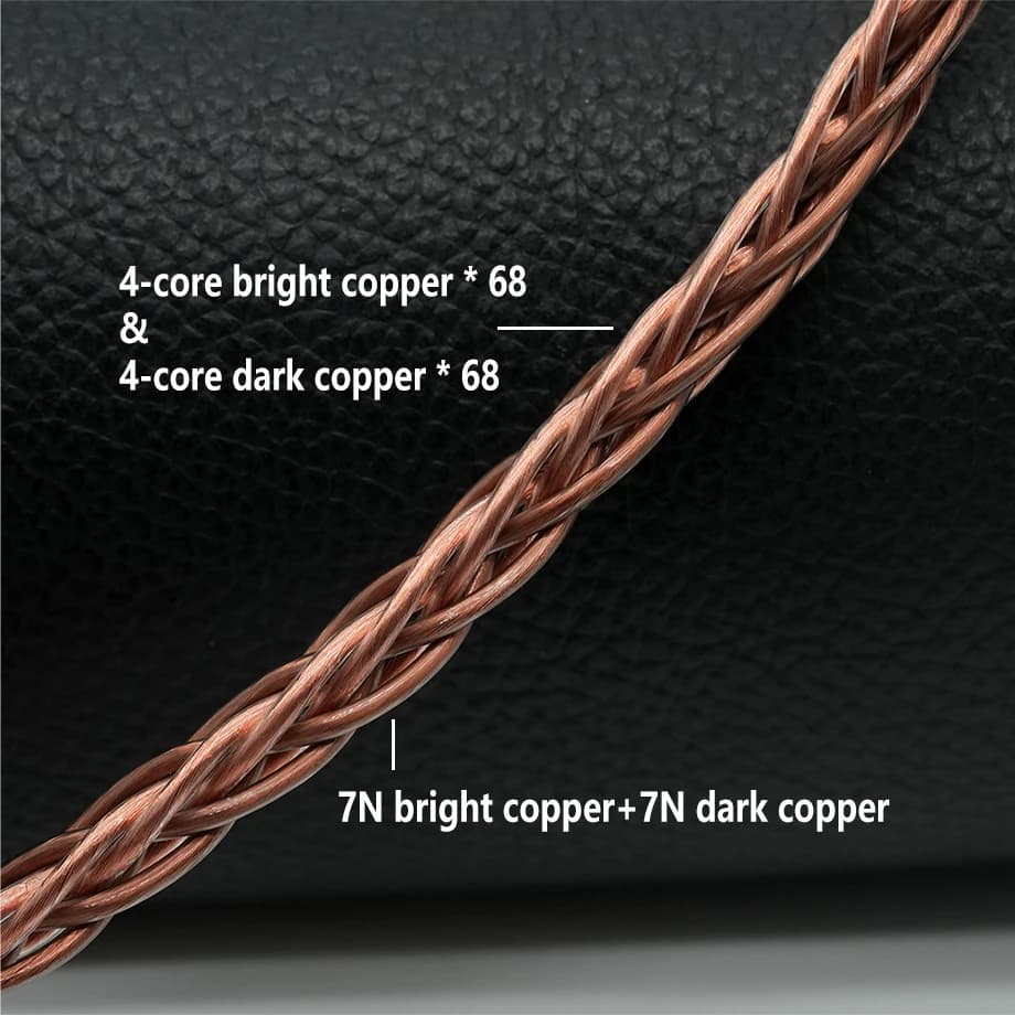 XINHS-Câble pour casque HIFI K01, 8 cœurs, cuivre brillant 7N, cuivre foncé 7N