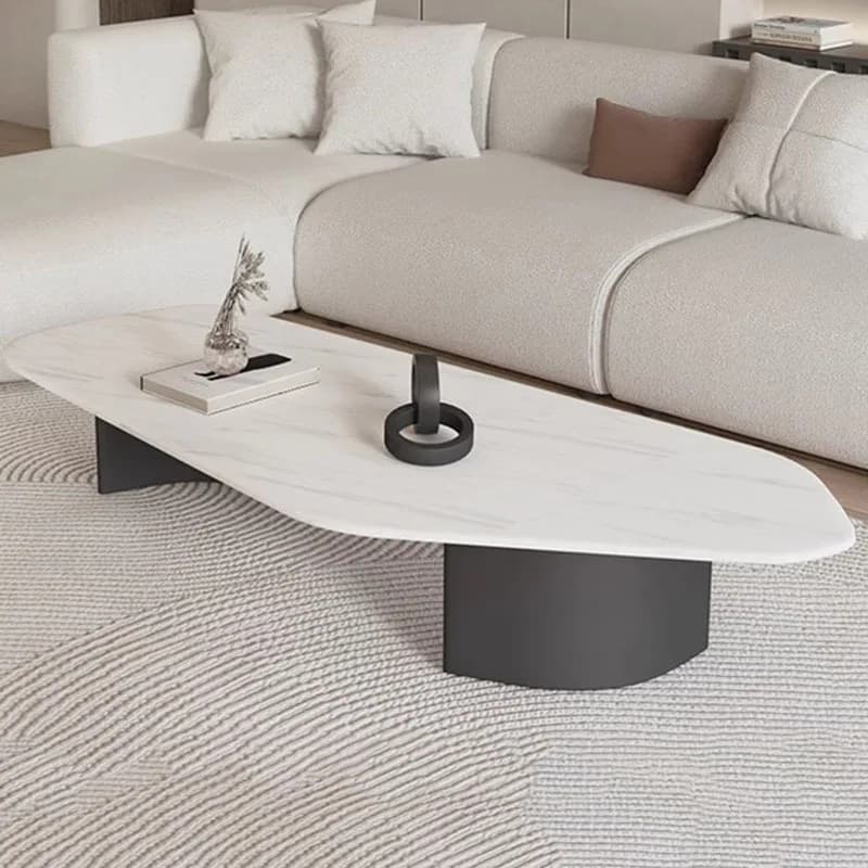 Table basse au Design moderne, basse et irrégulière, en marbre, nordique, pour hôtel, appartement, M