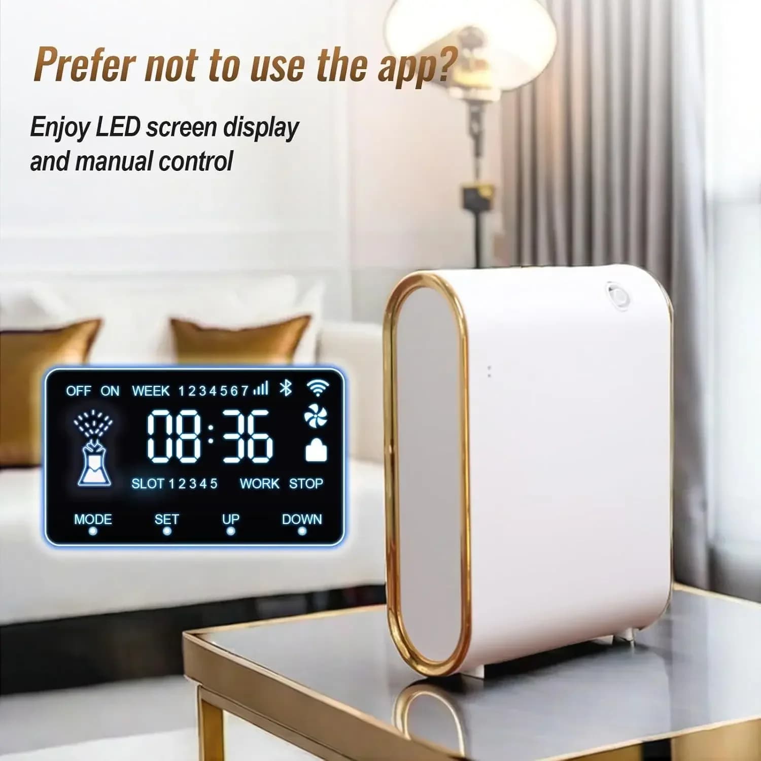 Diffuseur de parfum sans eau Bluetooth, Machine intelligente pour diffuseur d'huile essentielle dome