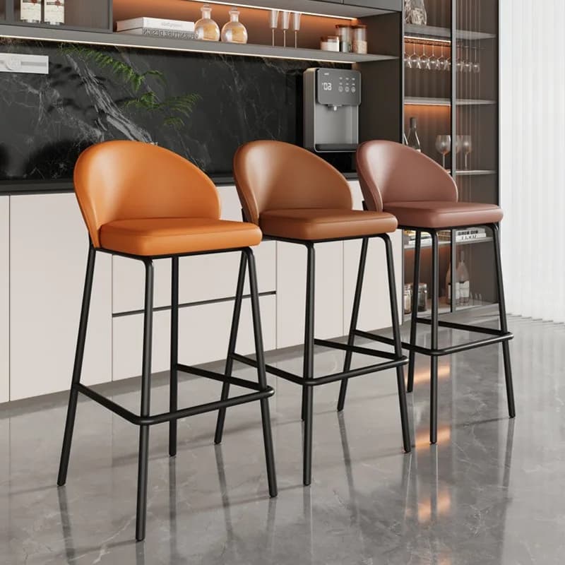 Tabouret de bar minimaliste moderne, chaise haute de comptoir nordique avec repose-pieds, chaise de 