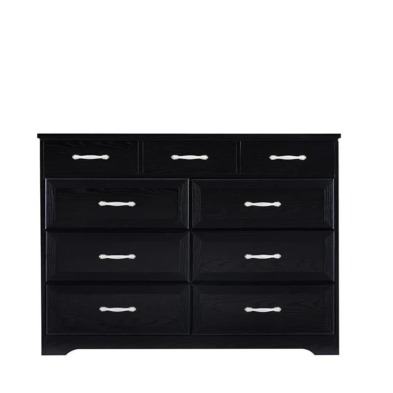 Commode de Chambre à Coucher, Commode Longue à 9 Tiroirs avec Détection Antique, Commode en Bois pou