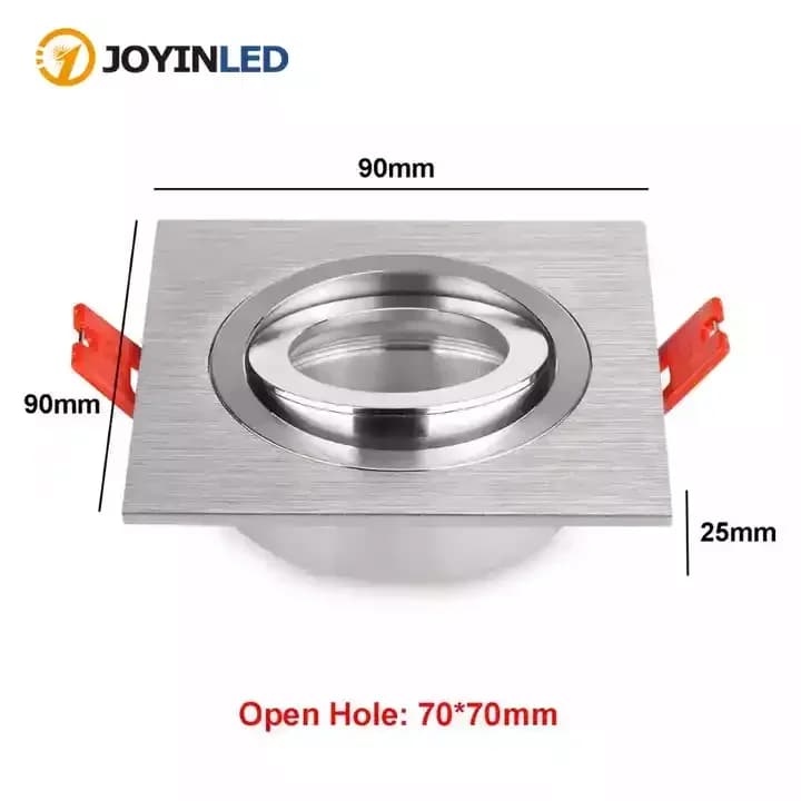Plafonnier LED carré réglable en aluminium, cadre de support de Downlight avec ampoules GU10
