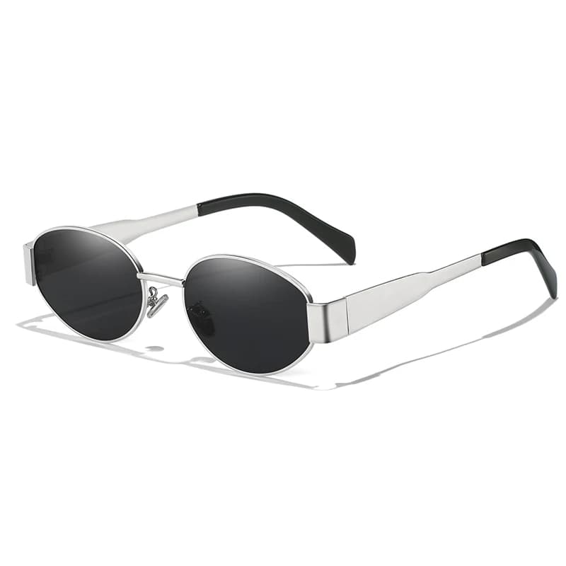 Nouvelles lunettes de soleil pour femmes et hommes, lunettes de soleil ovales en alliage