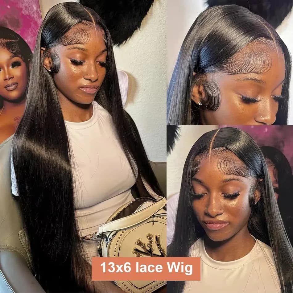 38 40 Inch 13x6 Bone Straight HD Transparent Lace Front Wigs 13x4 Lace Frontal Wig For Black Women B