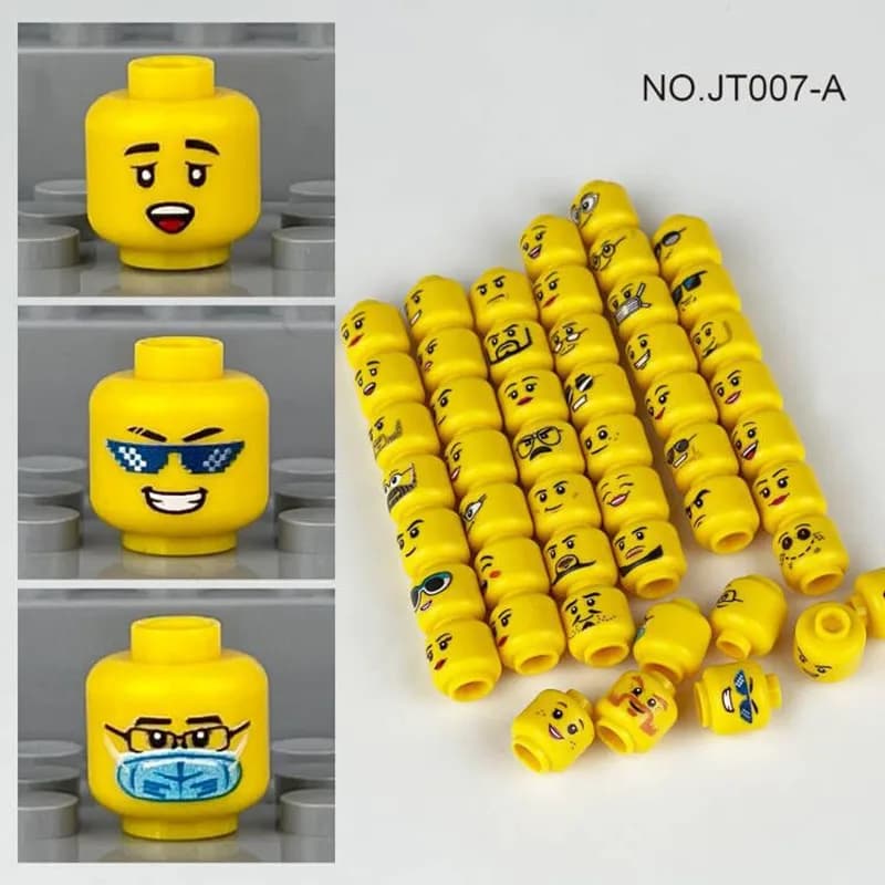 56 pcs/lot Figure tête visages créatif rire cri mignon Expression faciale briques à monter soi-même 