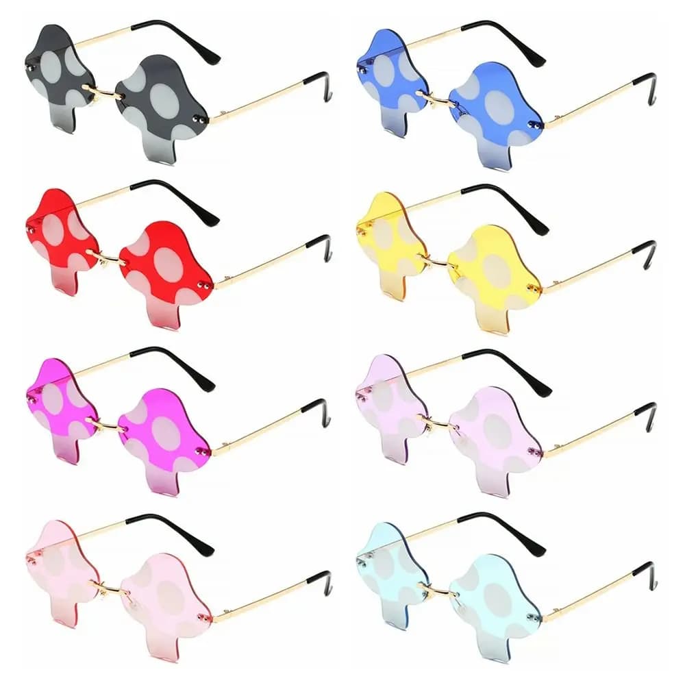 Lunettes de soleil sans monture irrégulières pour femmes, lunettes de soleil carillon drôles, forme 