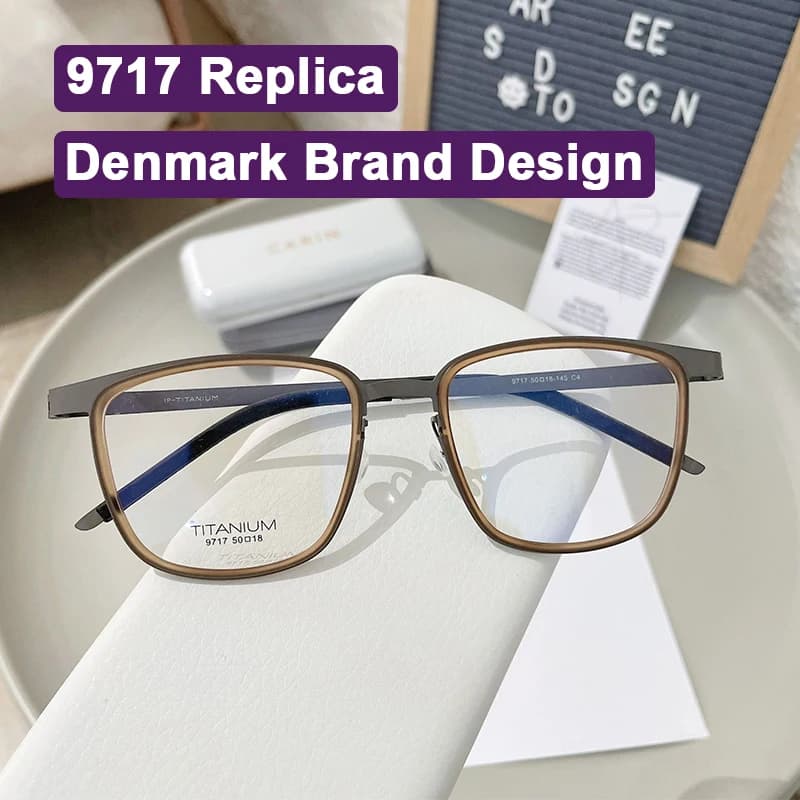 Danemark Designer Réplique Rétro Carré Pur Titane Cadres Acétate Anneau Lunettes Homme Femme Sans Vi