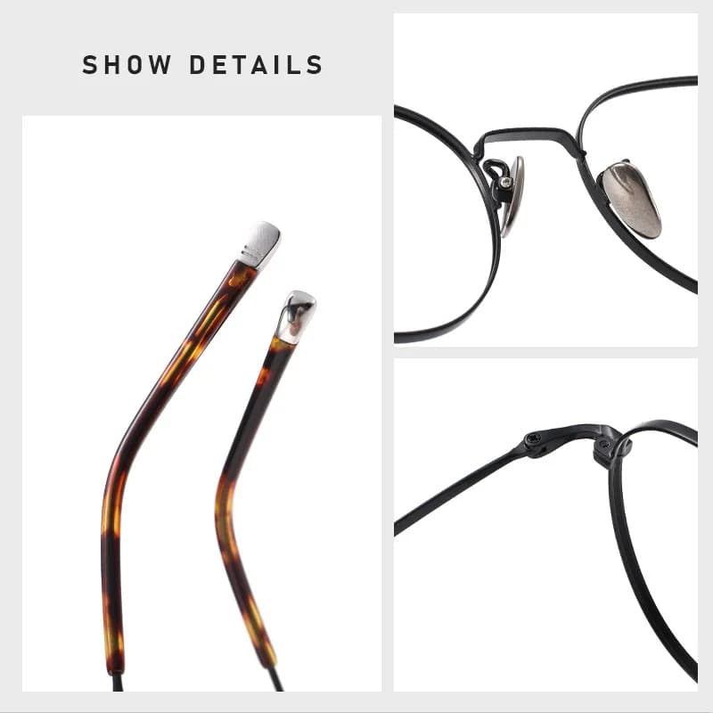 FIRADA lunettes confortables à la mode luxueux rond lunettes en titane montures de lunettes de vue p