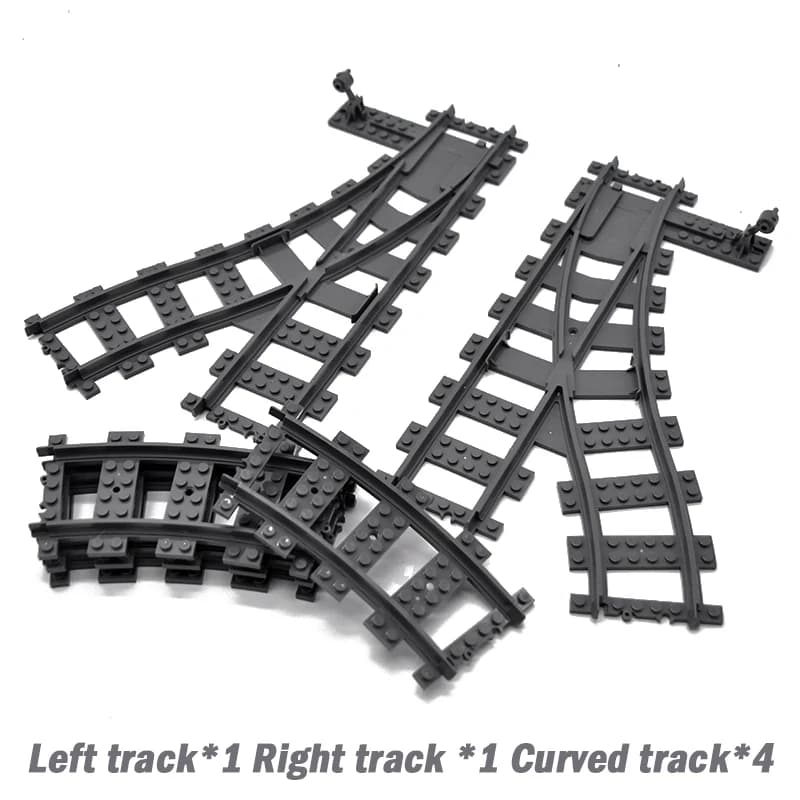 Trains de ville pistes flexibles bifurcées droites incurvées rails souples interrupteur de piste blo