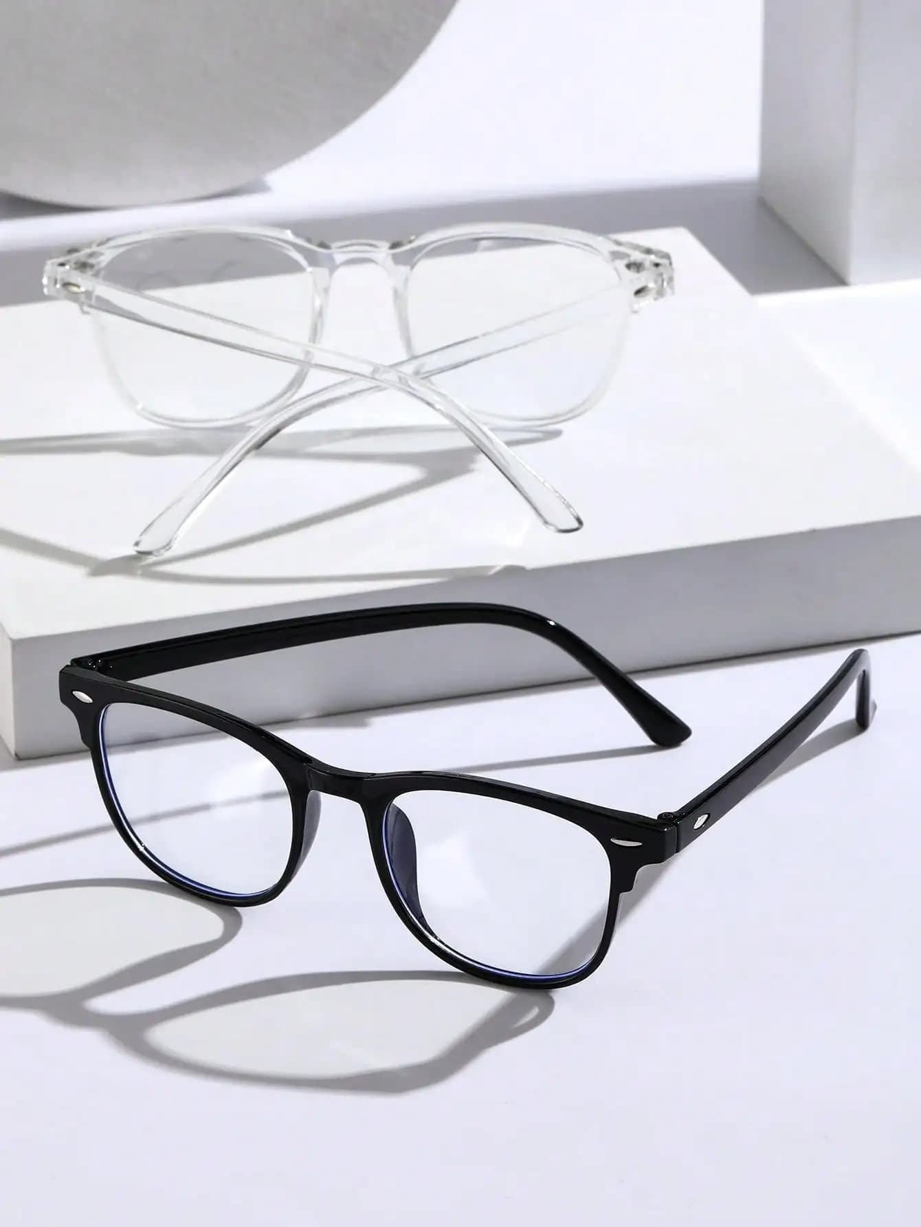 Lunettes transparentes Anti-lumière bleue, monture carrée en plastique unisexe, tendance, pour la re