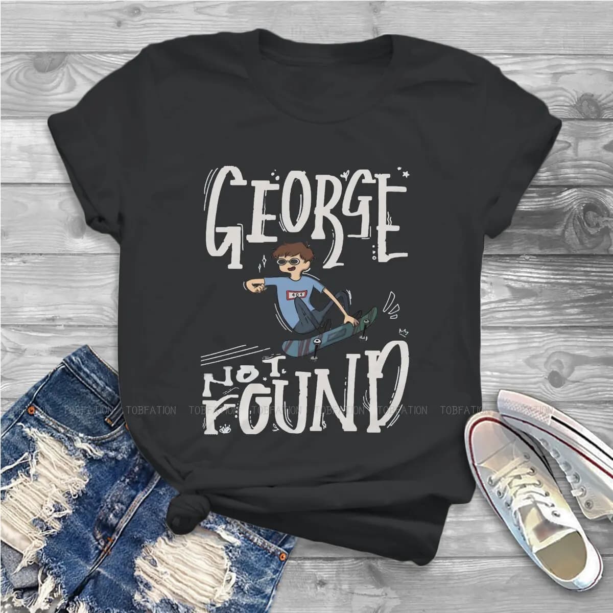 T-shirt de skateboard George pour femme, ample, en coton, avec image de rêve SMP Grunge, Vintage