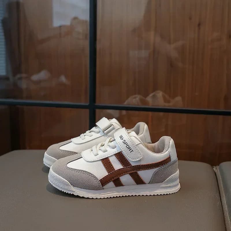 Chaussures de sport pour enfants, colorées, avec coutures, fermeture auto-agrippante, bout rond, sem