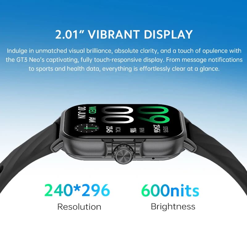 Nouvelle montre connectée Blackshark GT3 NEO avec écran TFT de 2,01'', autonomie de 7 jours, plus de