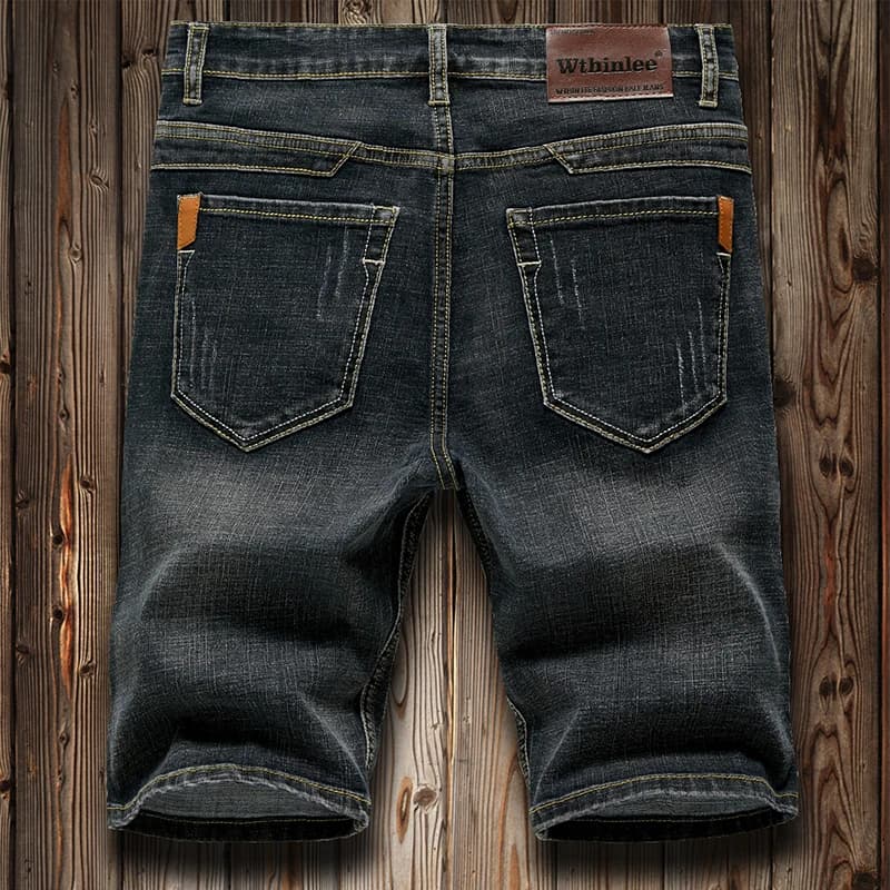 Shorts en jean d'été pour hommes, pantalon en denim extensible bleu foncé, design tendance, jeans sl
