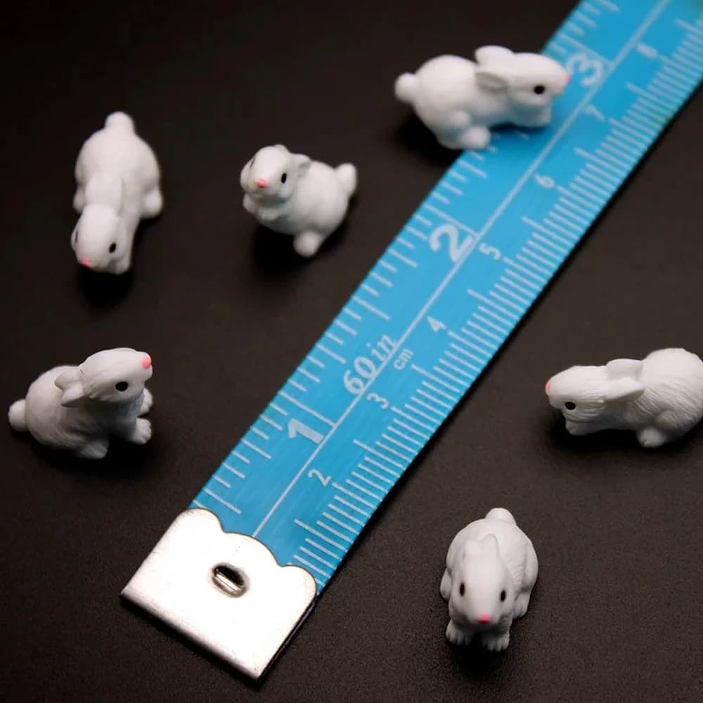 Mini Figurines de lapin en résine, 5/10 pièces, Micro ornement de paysage de jardin féerique Miniatu