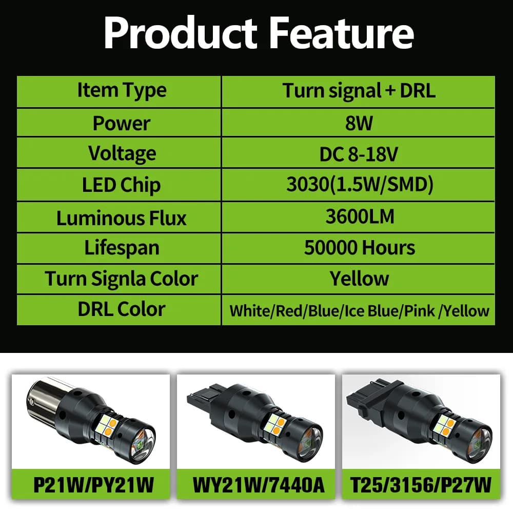 2 pièces pour Subaru Forester 2002-2020 clignotant LED double Mode + feu de jour DRL 2007 2008 2012 