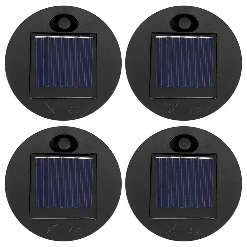 Lanterne Solaire de Remplacement, Éclairage d'Extérieur, Rond, Étanche, 4 Pièces