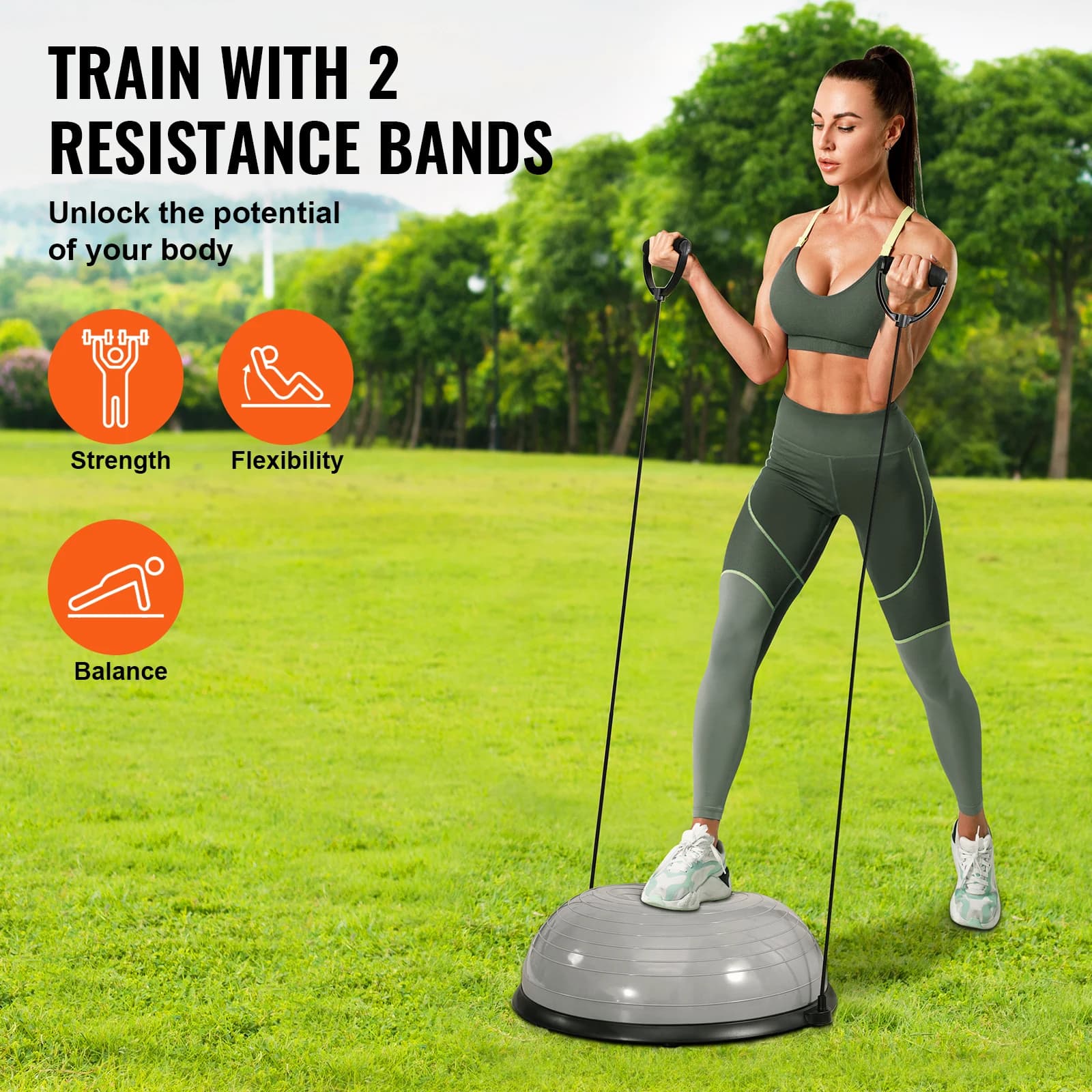SucceBuy 23/26 pouces demi exercice balle formateur Balance balle formateur 660lbs capacité stabilit