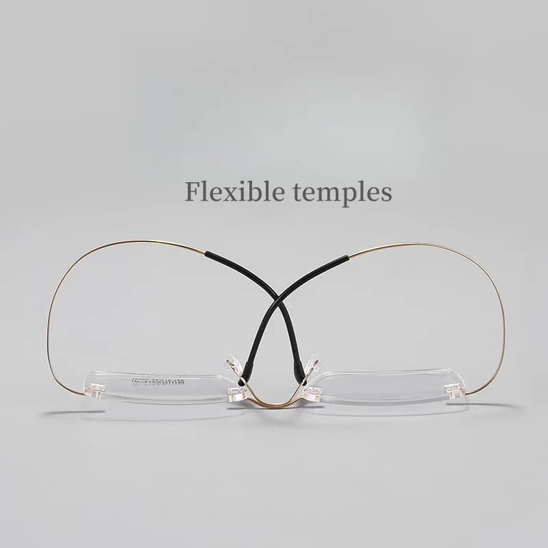 Monture de lunettes sans monture en titane pur ultra-léger pour hommes, affaires carrées, contrevena