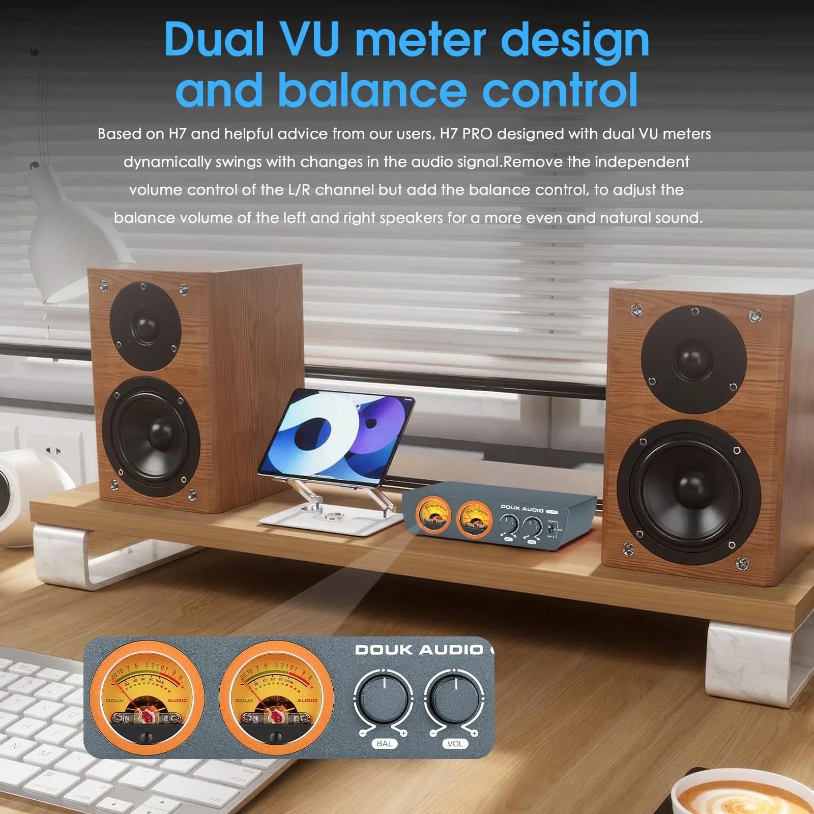 Douk Audio-Amplificateur de puissance domestique stéréo numérique avec VU-mètre, H7PRO, HiFi, Classe