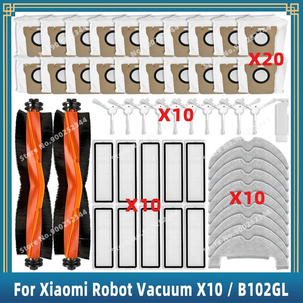 Pièces de rechange pour Xiaomi Robot Vacuum X10 B102GL accessoires, brosse latérale principale, filt