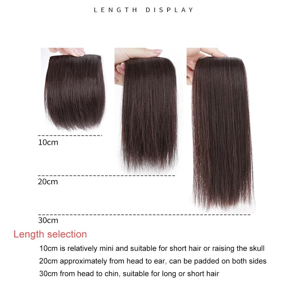 Synthétique 2 pièces/ensemble de coussinets de perruque, extensions de cheveux, pièces de rechange d