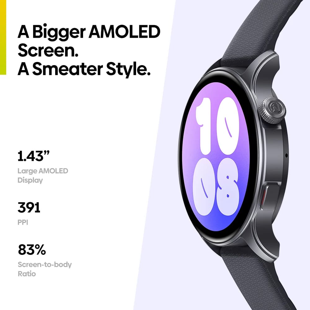 Zeblaze-Banti3 Smartwatch avec GPS, écran AMOLED 1.43 ", bracelet pour touristes, passer/répondre à 