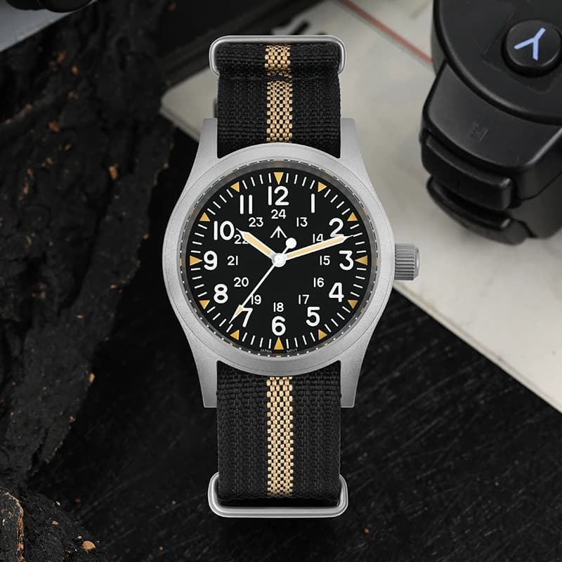 Militado ML05 montre Vintage VH31 balayage deuxième mouvement dôme cristal saphir avec revêtement AR