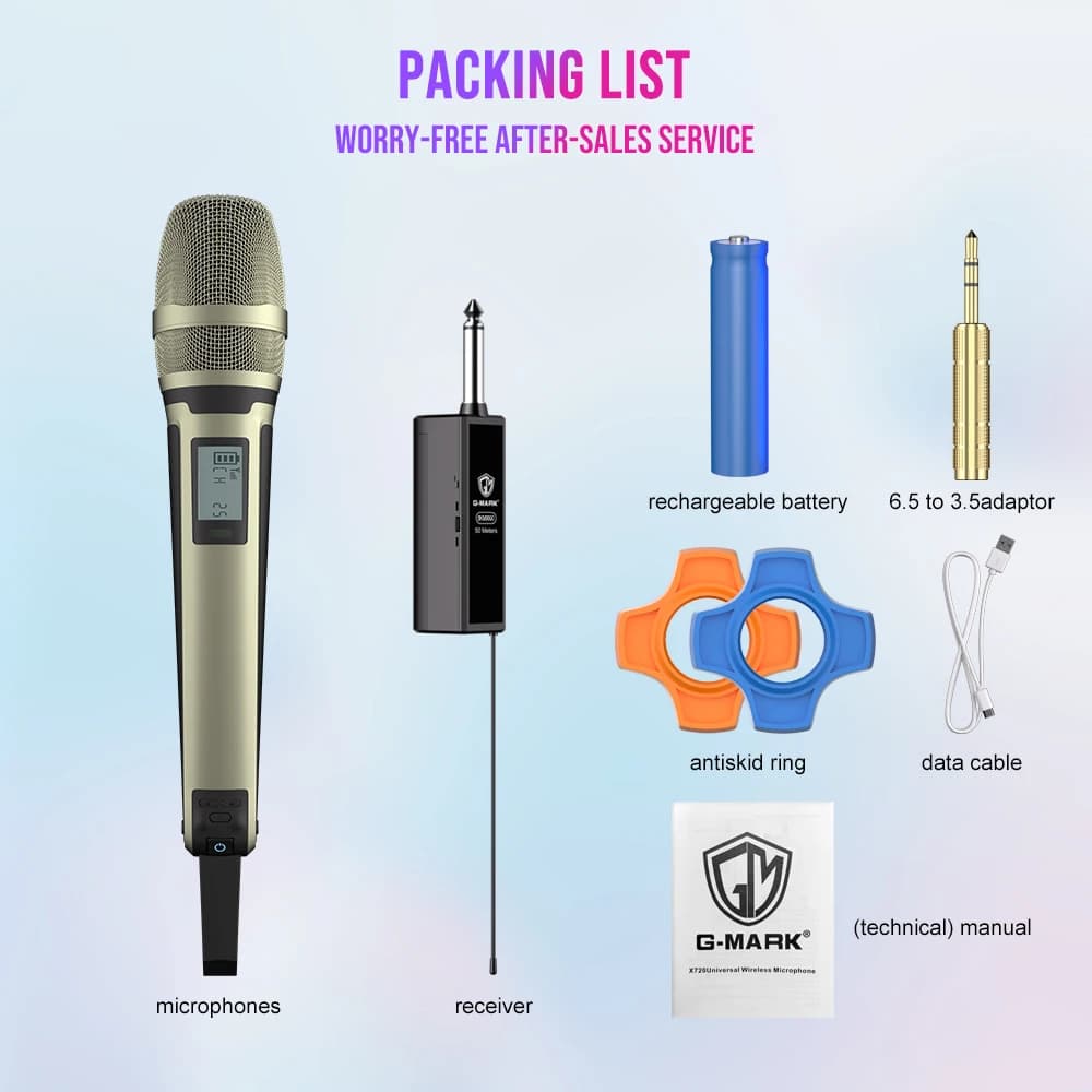G-MARK SKM9000 Sans Fil Microphone Professionnel UHF Mort Réglable Métal Sheel Pour Paryt Show fuchs