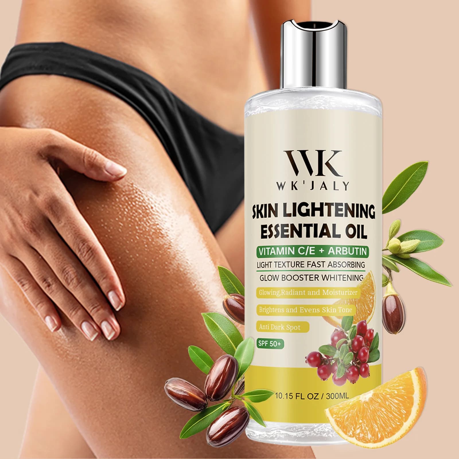 WK JALY Série d'huiles corporelles essentielles blanchissantes, peau propre, hydratante, nourrissant